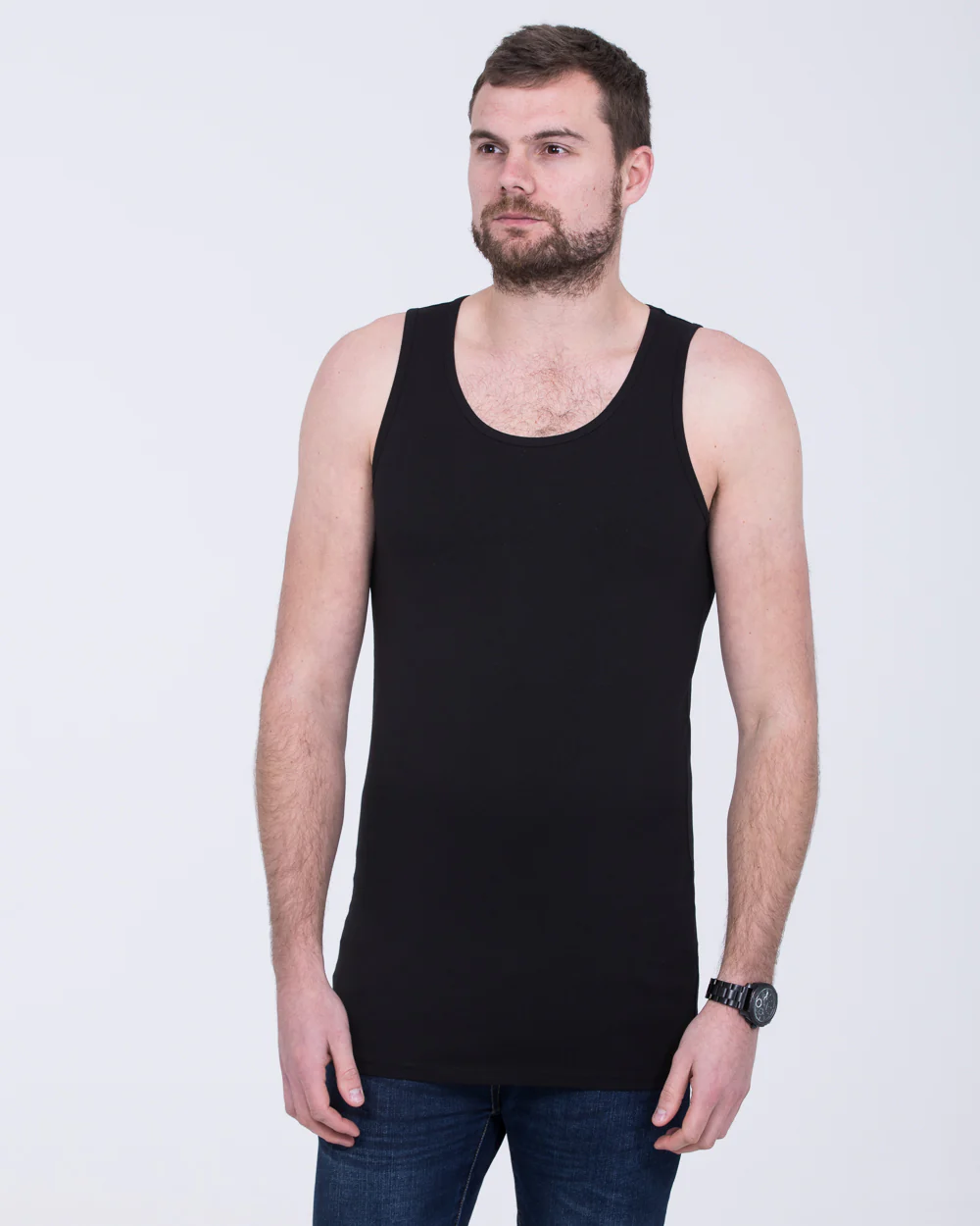 Girav Sleeveless Tall Vest (black) Twin Pack - Image 3