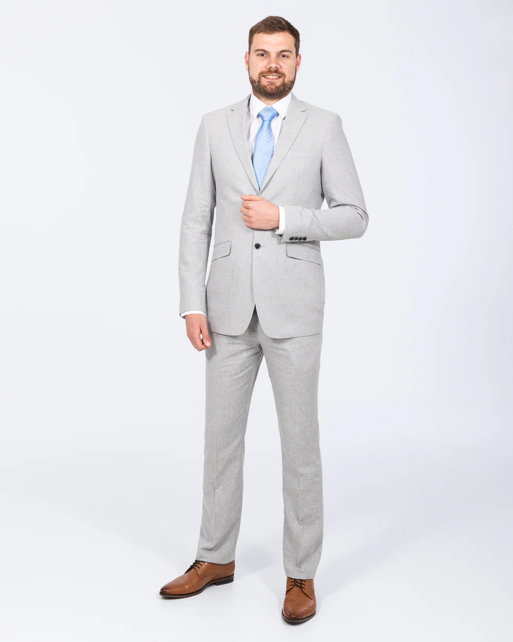 Skopes Tuscany Slim Fit Tall Linen Blend Suit (silver) - Image 2