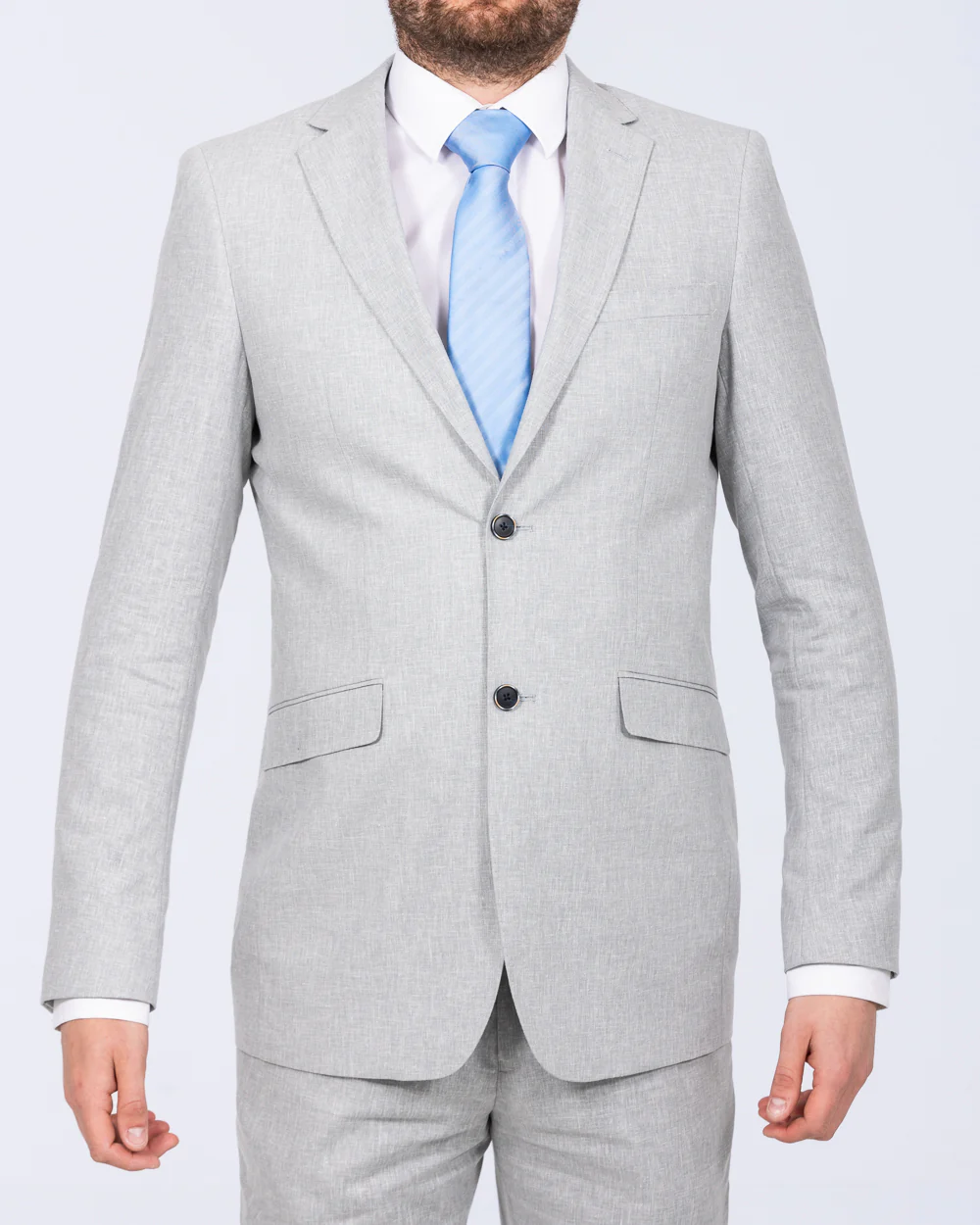 Skopes Tuscany Slim Fit Tall Linen Blend Suit (silver) - Image 4